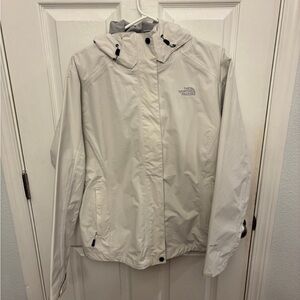 The North Face HyVent White winderbreaker womens size L